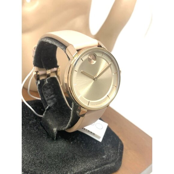 Movado Women\'s Watch 3601078 Bold Swiss Quartz Rose Gold Pink Leather 34mm main image 4